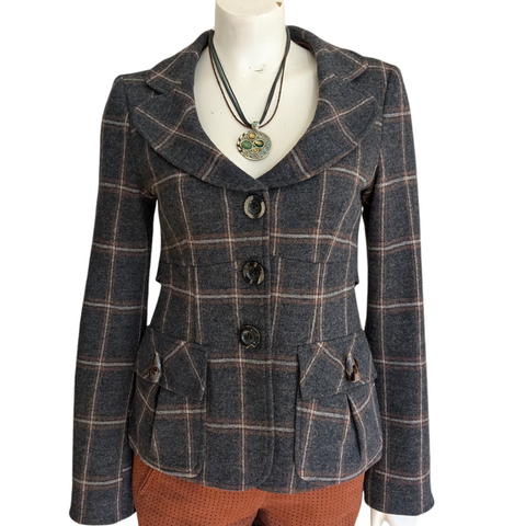 Nanette Lepore Plaid Blazer Size 6