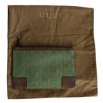 Gucci Monogrammed Canvas and Leather Zippered Pouch