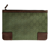 Gucci Monogrammed Canvas and Leather Zippered Pouch