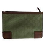 Gucci Monogrammed Canvas and Leather Zippered Pouch