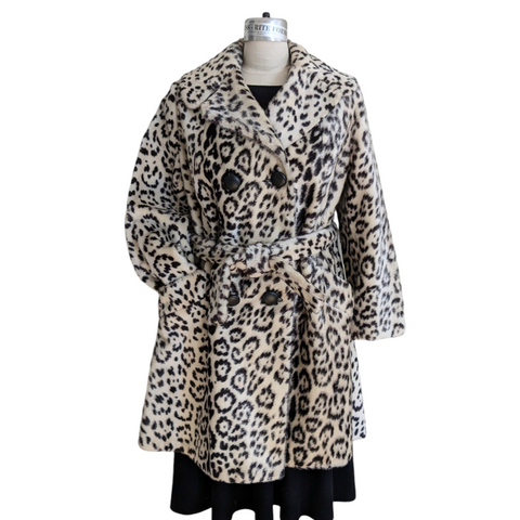 Vintage Faux Cheetah Coat Size Small