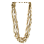 Gold Tone Fishbone Chain Necklace