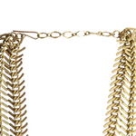 Gold Tone Fishbone Chain Necklace