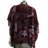 Burn Out Velvet Open Front Poncho