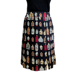 Drama Perfume Bottle Print Silk Skirt Size 8