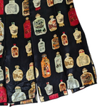 Drama Perfume Bottle Print Silk Skirt Size 8