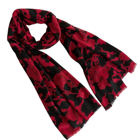 Chico's Red and Black Scarf Wrap NWT