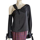 C/MEO Collective Black Satin Top Size Small