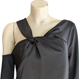 C/MEO Collective Black Satin Top Size Small