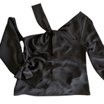 C/MEO Collective Black Satin Top Size Small