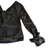 C/MEO Collective Black Satin Top Size Small