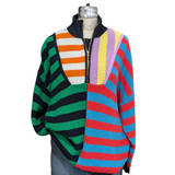 STAUD Hampton Cabana Stripe Sweater Size Large