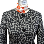 Betsey Johnson Animal Print Wool Blend Coat Size Small