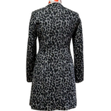 Betsey Johnson Animal Print Wool Blend Coat Size Small