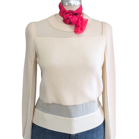 Rag & Bone Cream Cutout Sweater Size Small