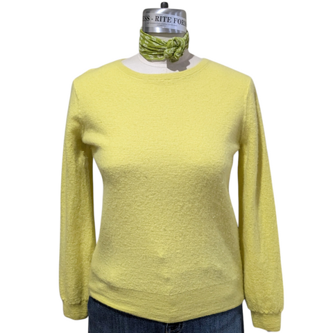 Vince Neon Yellow Cashmere Sweater Size Small