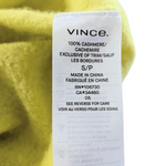 Vince Neon Yellow Cashmere Sweater Size Small