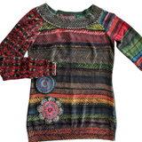 Desigual Morris Mandela Embroidered Sweater Size Medium