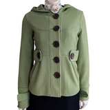 Sugarfly Green Pique Hooded Jacket Size Small