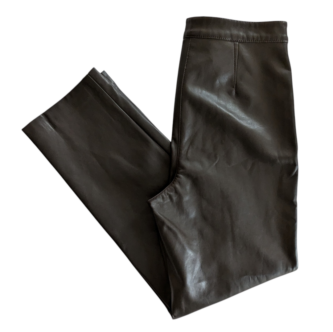 Wilfred Faux Leather Brown Pants Size 6