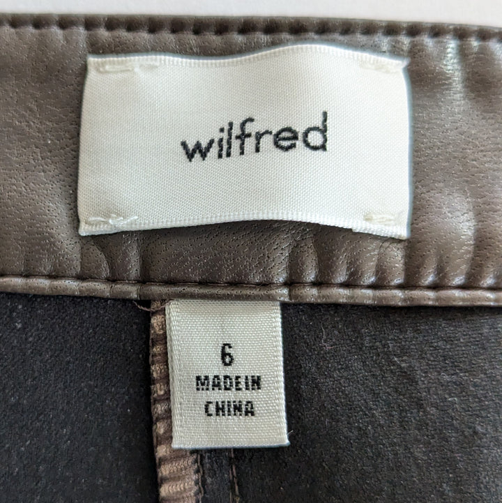 Wilfred Faux Leather Brown Pants Size 6