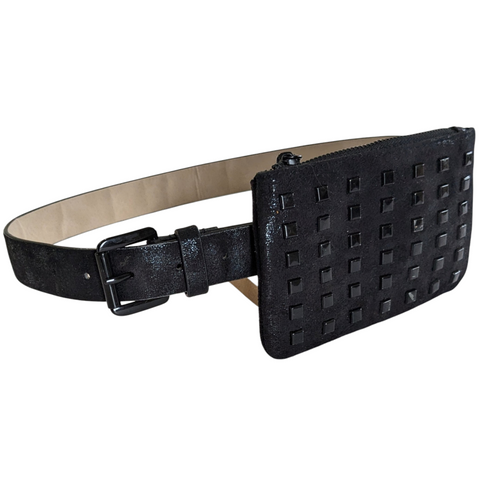 Black Suede Belt Bag