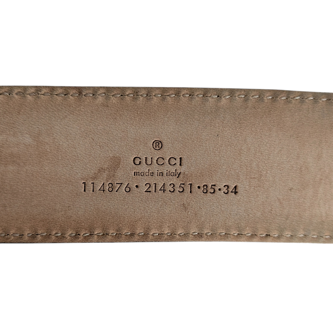 Gucci GG Brown Leather Belt Size 34