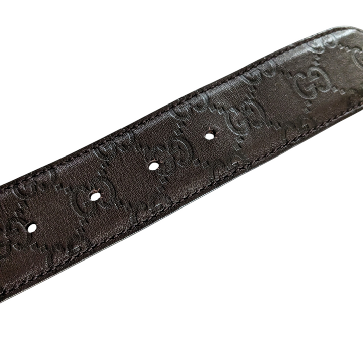 Gucci GG Brown Leather Belt Size 34