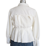 Shein Pleated Peplum Blouse Size Large