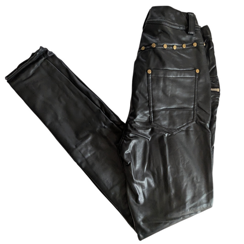 Studded Faux Leather Pants Size Small