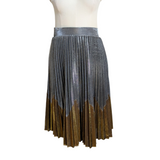 Anthropologie HD in Paris Metallic Pleated Skirt Size Medium