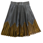 Anthropologie HD in Paris Metallic Pleated Skirt Size Medium