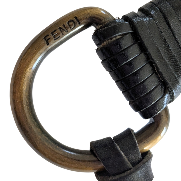 Fendi Braided Leather Tie Belt