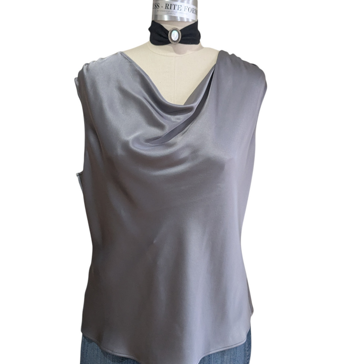 St John Liquid Satin Cowl Neck Top Size 14 NWT