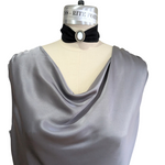 St John Liquid Satin Cowl Neck Top Size 14 NWT