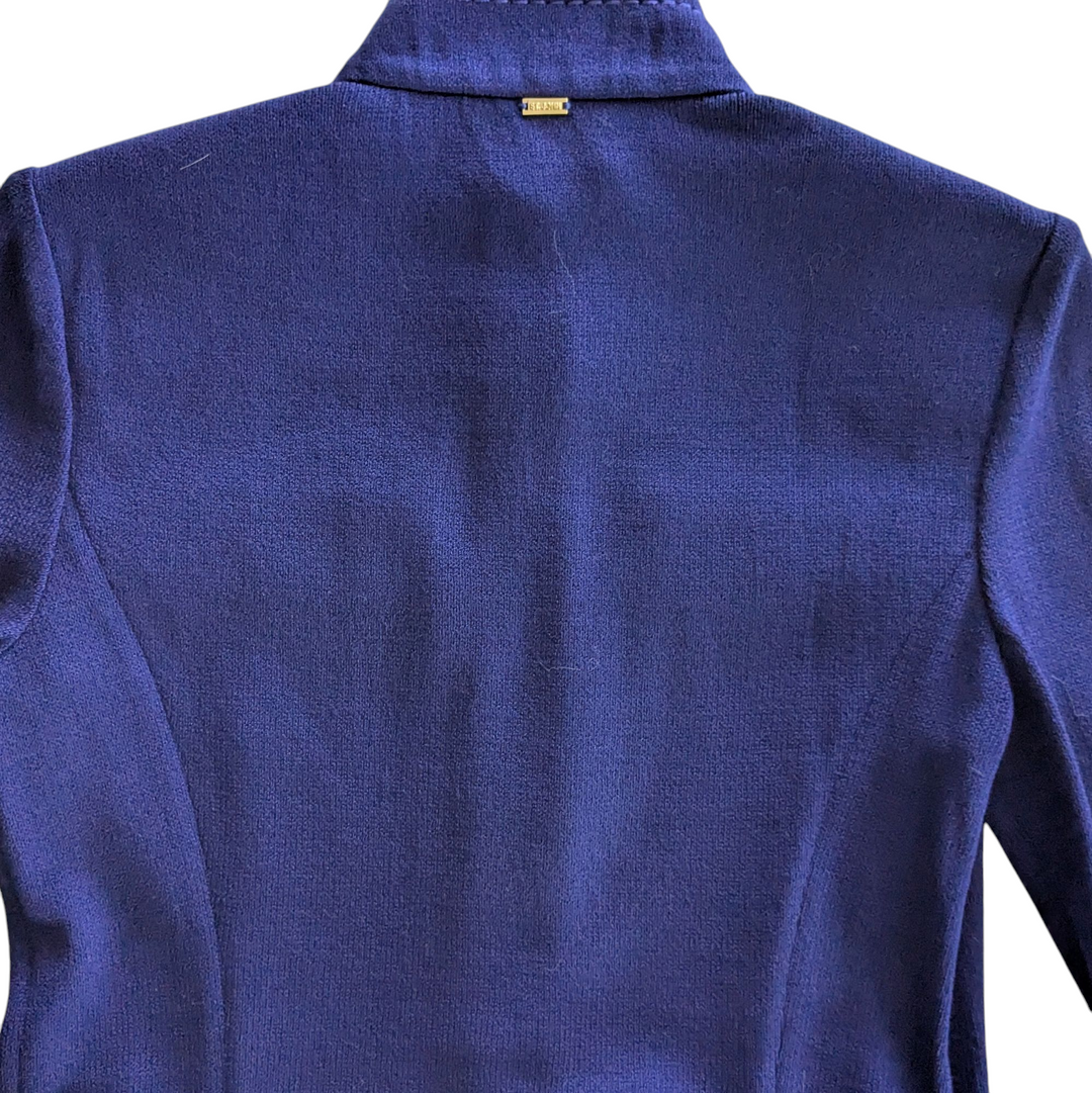 St John Blue Knit Jacket Size 4