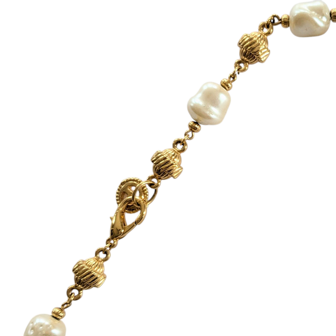 St John Vintage Pearl and Gold Necklace