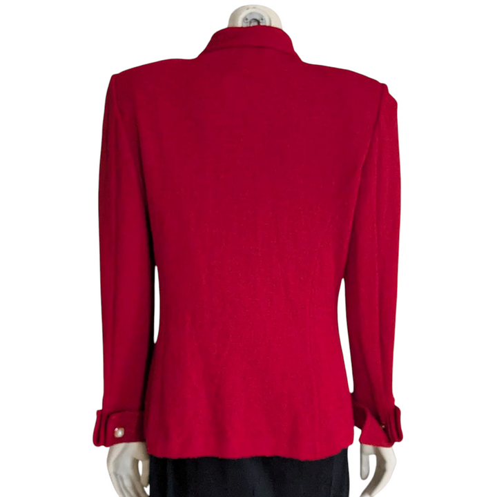 St John Vintage Red Knit Blazer