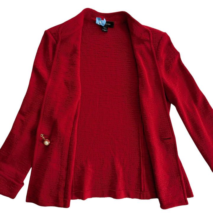 St John Vintage Red Knit Blazer