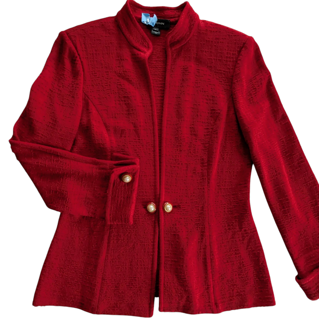 St John Vintage Red Knit Blazer