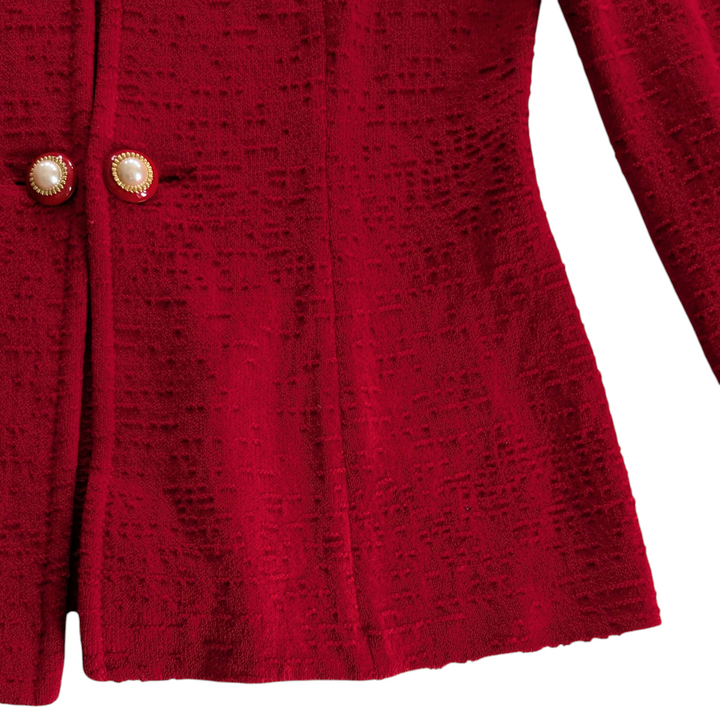 St John Vintage Red Knit Blazer