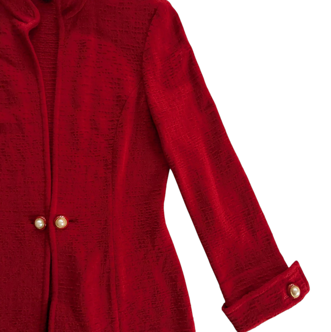 St John Vintage Red Knit Blazer