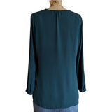 White House Black Market Forest Green Blouse Size 12