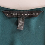 White House Black Market Forest Green Blouse Size 12