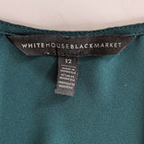 White House Black Market Forest Green Blouse Size 12