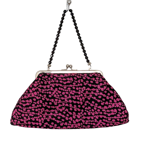 Glenda Gies Pink and Black Frame Bag