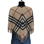 Burberry Vintage Novo Check Wool Poncho