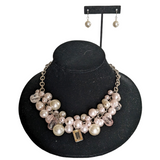 Pearl Necklace and Earrings Set