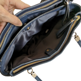 Coach Madison Saffiano Leather Christie Carryall Navy Tote