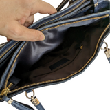 Coach Madison Saffiano Leather Christie Carryall Navy Tote